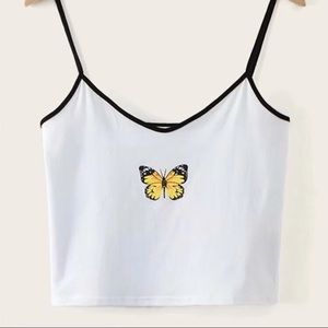 Butterfly Print Binding Cami Top